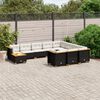 vidaXL 11 Piece Garden Sofa Set with Cushions Black Poly Rattan