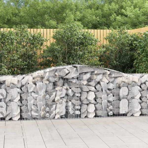 vidaXL Arched Gabion Baskets 3 pcs 400x50x80/100 cm Galvanised Iron