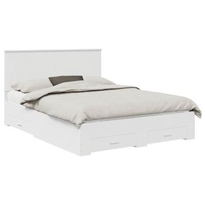 vidaXL Bed Frame with Drawer White 150 x 200 cm Engineered Wood
