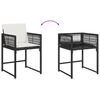vidaXL 9 Piece Garden Dining Set with Cushions Black Poly Rattan