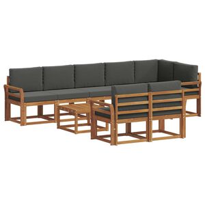 vidaXL Outdoor Sofa Set 9 pcs Natural and Anthracite
