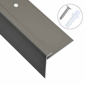 vidaXL F-shape Stair Nosings 15 pcs Aluminium 90 cm Brown