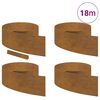 vidaXL Lawn Edging 4 pcs Rusty 450 x 0.05 x 25 cm Weather Steel