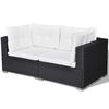 vidaXL 5 Piece Garden Lounge Set with Cushions Poly Rattan Black
