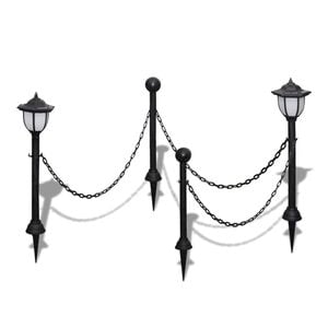 vidaXL Garden Light | Set of 2 | Black | Plastic | Medium | Solar | Garden Light