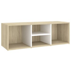 vidaXL Shoe Storage Bench White and Sonoma Oak 105x35x35 cm Engineered Wood