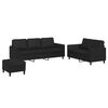 vidaXL 3 Piece Sofa Set with Cushions Black Faux Leather