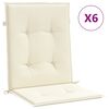 vidaXL Garden chair cushions 6 pcs Cream 100 x 50 x 3 cm