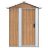 vidaXL Garden Shed Brown 126x97.5x177 cm Galvanised Steel