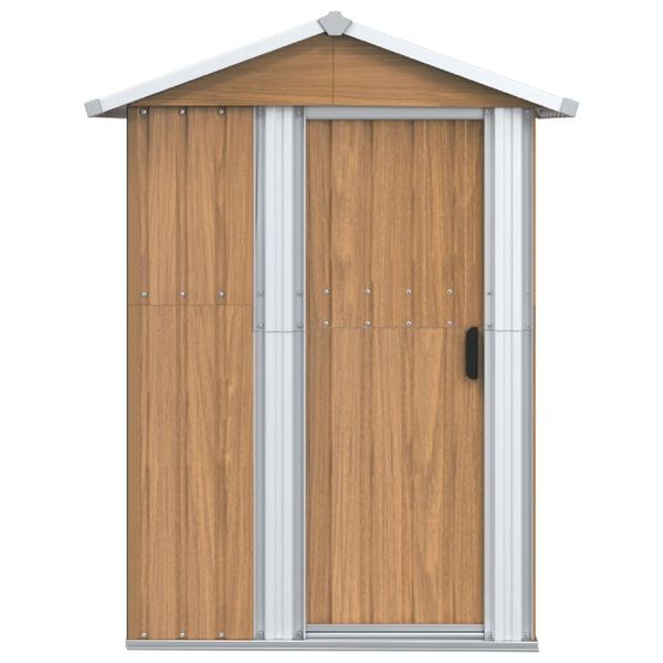 vidaXL Garden Shed Brown 126x97.5x177 cm Galvanised Steel