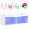 vidaXL TV Cabinet with LED Lights White 80x30x30 cm