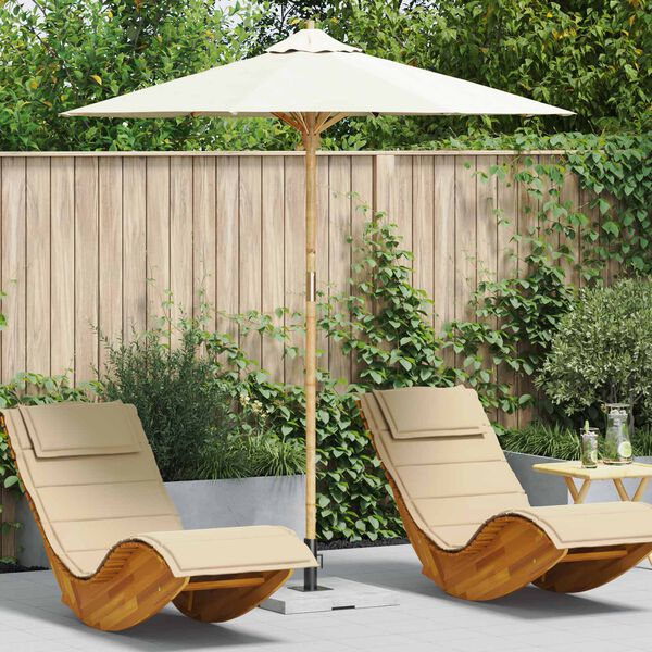 vidaXL Garden Parasol Cream White &Oslash; 217 x 230 cm Bamboo