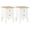 vidaXL Bedside Cabinet 2 pcs White 35x30x49 cm MDF