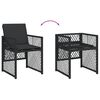 vidaXL 7 Piece Garden Dining Set with Cushions Black Poly Rattan