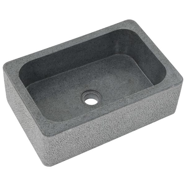 vidaXL Sink 45x30x15 cm Riverstone Black