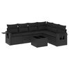 vidaXL 7 Piece Garden Sofa Set with Cushions Black Poly Rattan