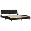 vidaXL Bed Frame without Mattress "Hvar" Black 180x200 cm King Fabric