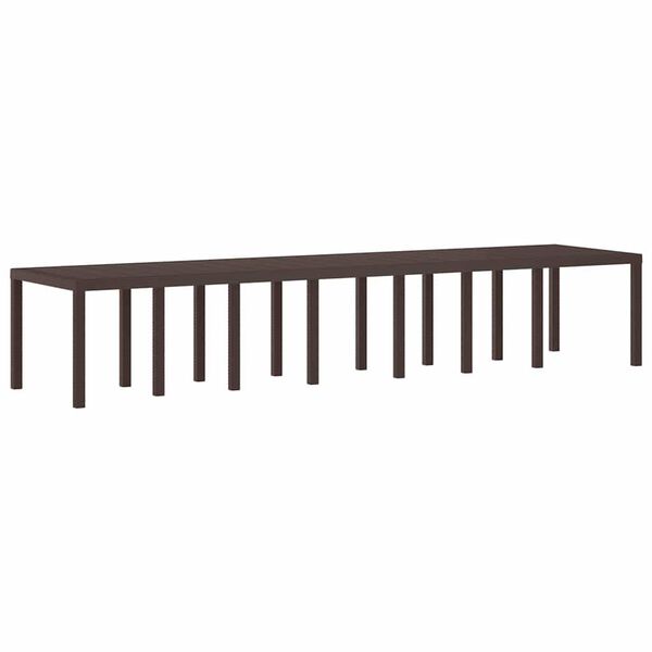 vidaXL Garden Dining Table Brown 400 x 100 x 73 cm Poly Rattan