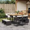 vidaXL 9 Piece Garden Dining Set with Cushions Black Poly Rattan