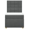 vidaXL Box Spring Bed with Mattress Dark Grey King Single Fabric