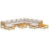vidaXL 12 Piece Garden Lounge Set with Light Grey Cushions Solid Wood