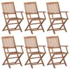 vidaXL Folding Garden Chairs 6 pcs Solid Acacia Wood