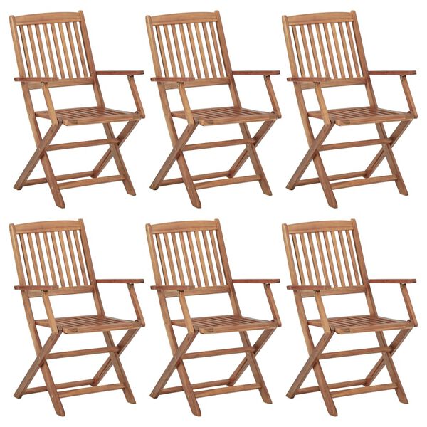 vidaXL Folding Garden Chairs 6 pcs Solid Acacia Wood