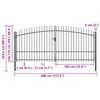 vidaXL Double Door Fence Gate Woerden with Spear Top 400x224.5 cm