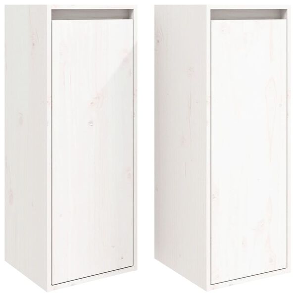 vidaXL Wall Cabinets 2 pcs White 30x30x80 cm Solid Wood Pine