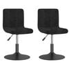 vidaXL Swivel Dining Chairs 2 pcs Black Velvet