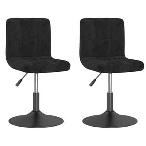 vidaXL Swivel Dining Chairs 2 pcs Black Velvet