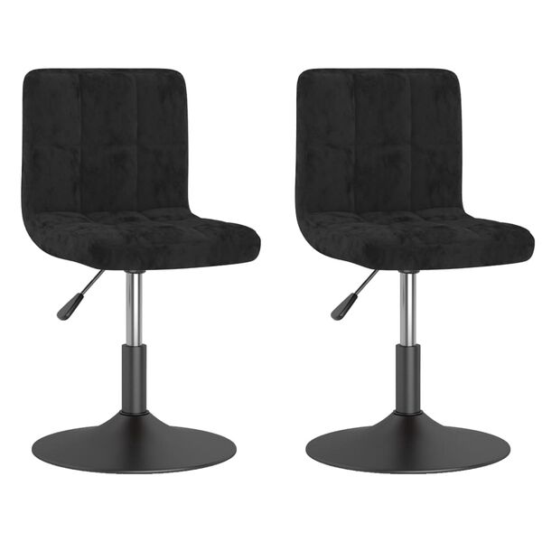 vidaXL Swivel Dining Chairs 2 pcs Black Velvet