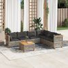 vidaXL 7 Piece Garden Sofa Set with Cushions Grey Poly Rattan