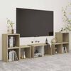 vidaXL 6 Piece TV Cabinet Set White and Sonoma Oak Engineered Wood