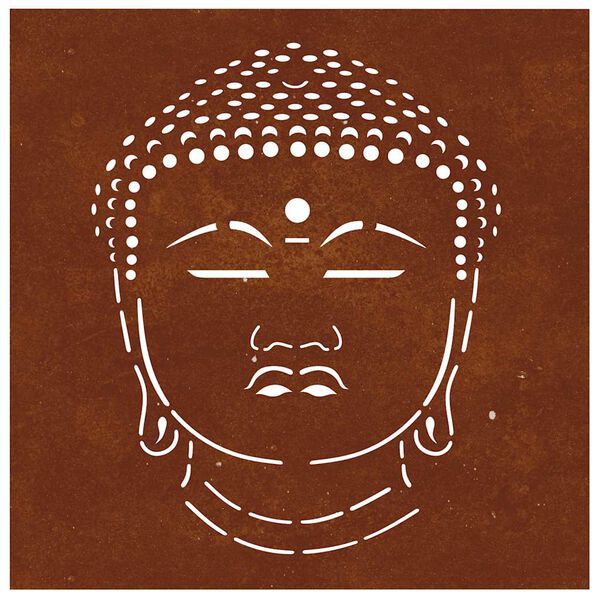 vidaXL Garden Wall Decoration 55x55 cm Corten Steel Buddha Head Design