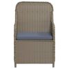 vidaXL 3 Piece Garden Dining Set with Cushions Brown