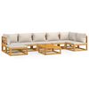 vidaXL 8 Piece Garden Lounge Set with Light Grey Cushions Solid Wood