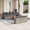 vidaXL 11 Piece Garden Sofa Set with Cushions Grey Poly Rattan