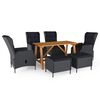 vidaXL 7 Piece Garden Dining Set Dark Grey