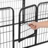 vidaXL Dog Playpen 8 Panels Steel 80x60 cm Black