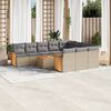vidaXL 11 Piece Garden Sofa Set with Cushions Beige Poly Rattan