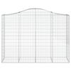 vidaXL Arched Gabion Baskets 3 pcs 200x50x140/160 cm Galvanised Iron