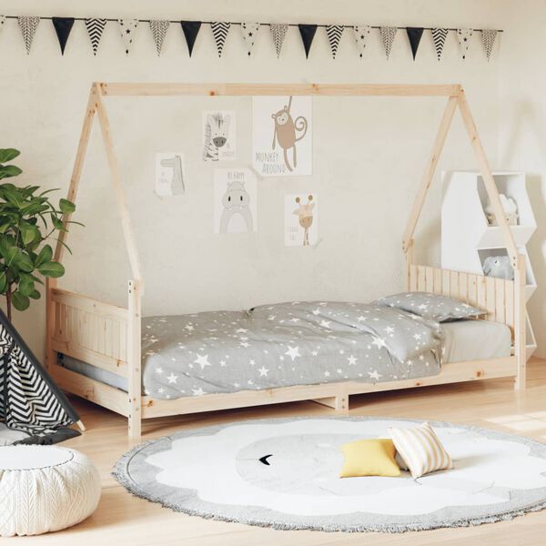 vidaXL Kids Bed Frame 90x190 cm Solid Wood Pine