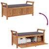 vidaXL Garden Storage Bench with Cushion 126 cm Solid Wood Acacia