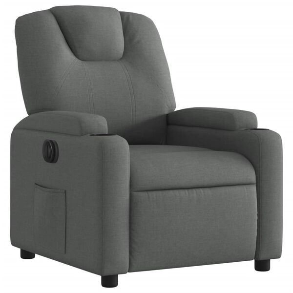 vidaXL Electric Recliner Chair Dark Grey Fabric