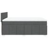 vidaXL Box Spring Bed with Mattress Dark Grey Double Fabric
