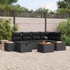 vidaXL Garden Sofa Set 7 pcs Black 55 x 62 x 69 cm Poly rattan