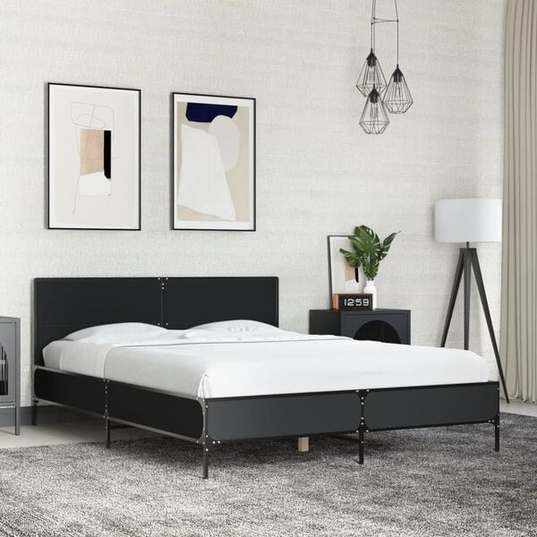vidaXL Bed Frame without Mattress Black 135x190 cm Double