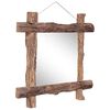 vidaXL Log Mirror Natural 70x70 cm Recycled Teak Wood