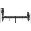 vidaXL Metal Bed Frame without Mattress with Footboard Black 150x200cm